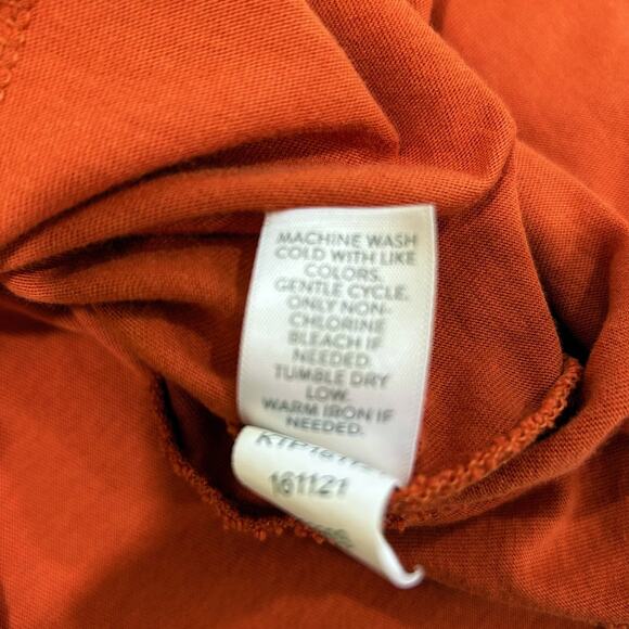 J. Jill Burnt Orange Short Sleeve A-Line Stretch Swing Top - Picture 6 of 7